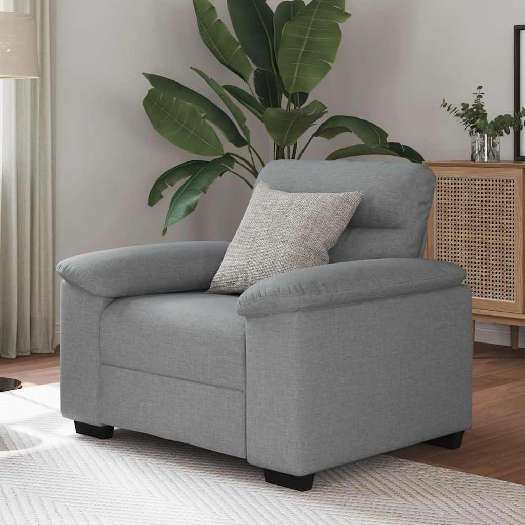 Fauteuil 100x81x84 cm stof lichtgrijs is nu te koop bij PeponiXL, paradijselijk wonen!