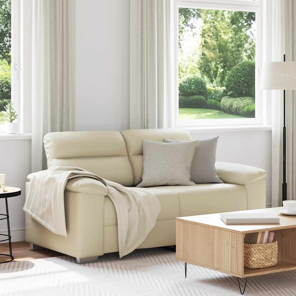 2-zitsbank crème 160x81x84 cm kunstleer is nu te koop bij PeponiXL, paradijselijk wonen!