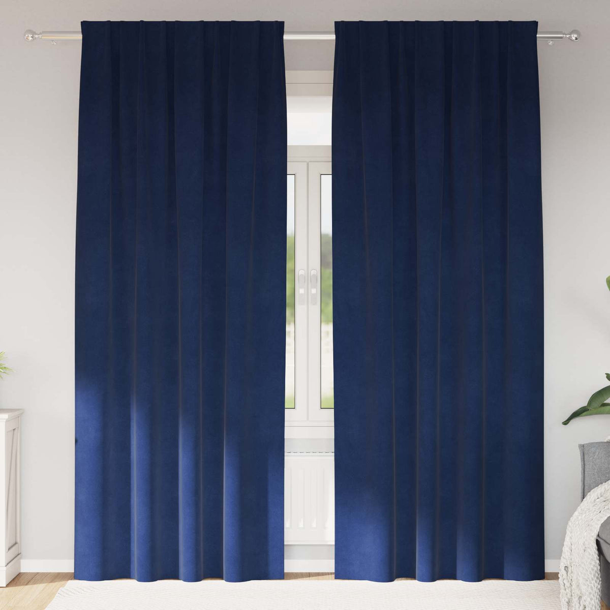 Verduisterende gordijnen 2 pcs Donkerblauw 140 x 260 cm Fluweel is nu te koop bij PeponiXL, paradijselijk wonen!