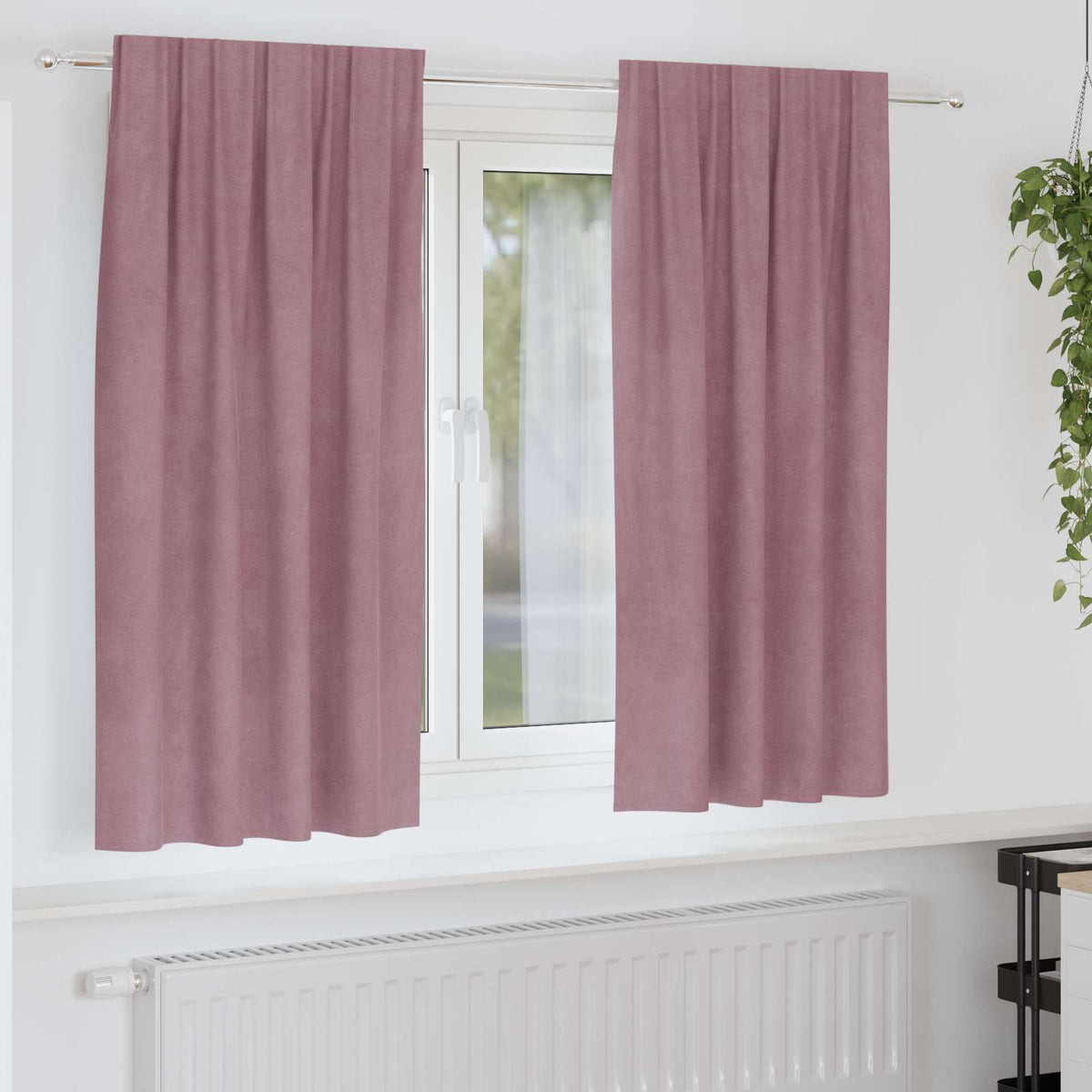 Verduisterende gordijnen 2 pcs Donkerroze 140 x 175 cm Fluweel is nu te koop bij PeponiXL, paradijselijk wonen!