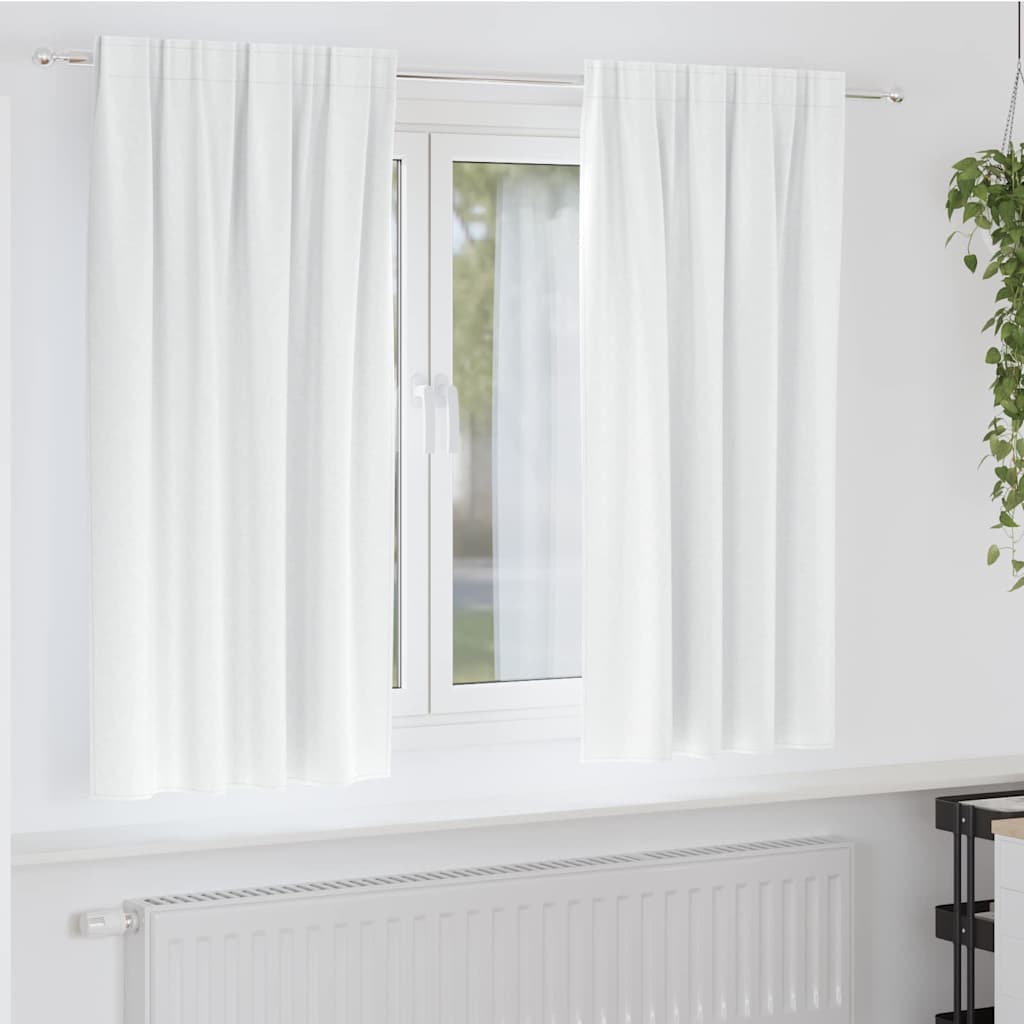 Zwart-out Gordijnen met Ringen 2 pcs Helder wit 175 x 140 cm is nu te koop bij PeponiXL, paradijselijk wonen!