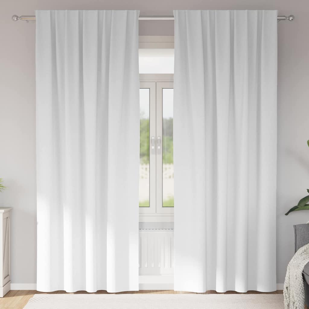 Zwart-out Gordijnen met Ringen 2 pcs Helder wit 260 x 140 cm is nu te koop bij PeponiXL, paradijselijk wonen!