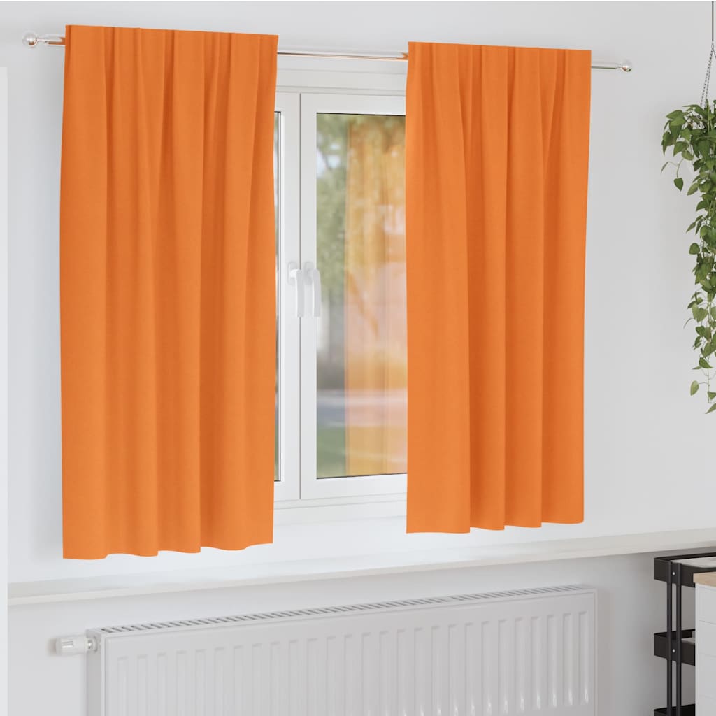 Zwart-out Gordijnen met Ringen 2 pcs Oranje 175 x 140 cm is nu te koop bij PeponiXL, paradijselijk wonen!