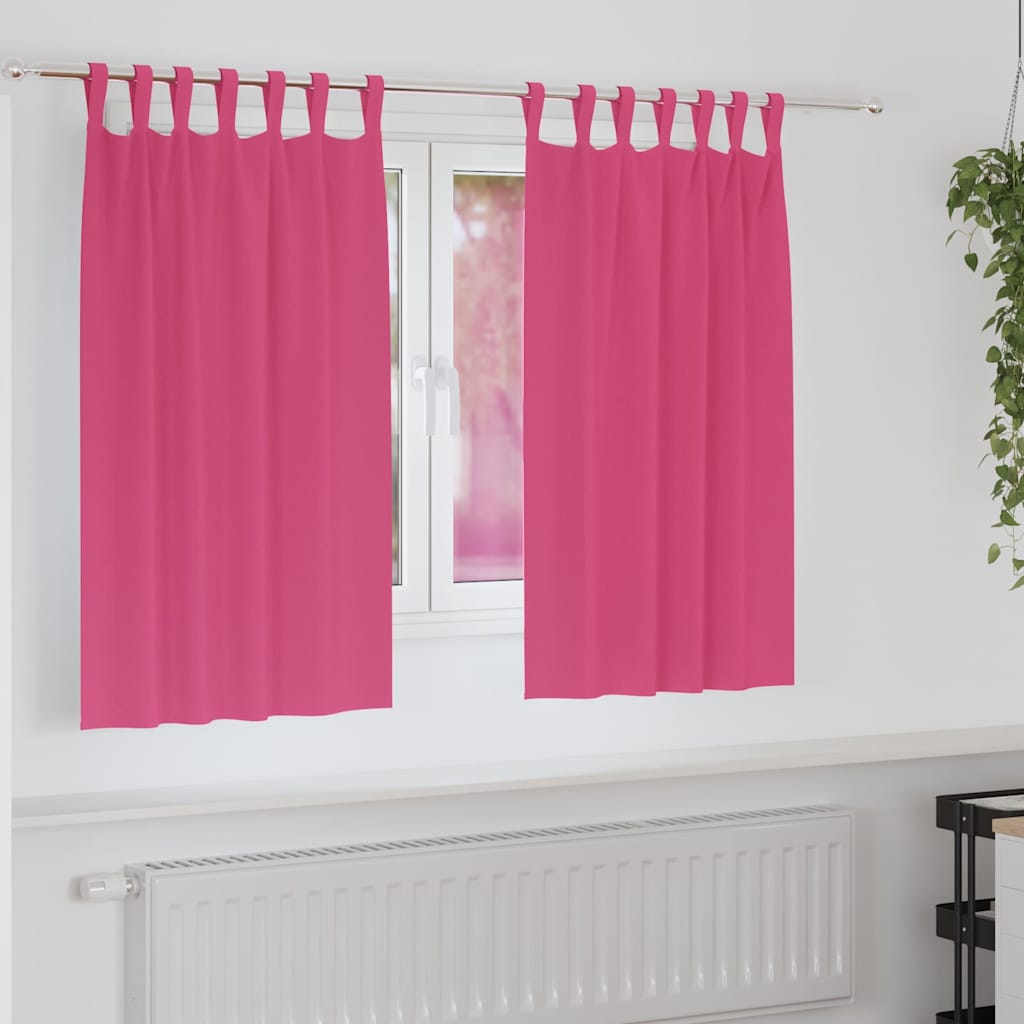 Zwart-out Gordijnen met Ringen 2 pcs Felroze 140 x 140 cm is nu te koop bij PeponiXL, paradijselijk wonen!