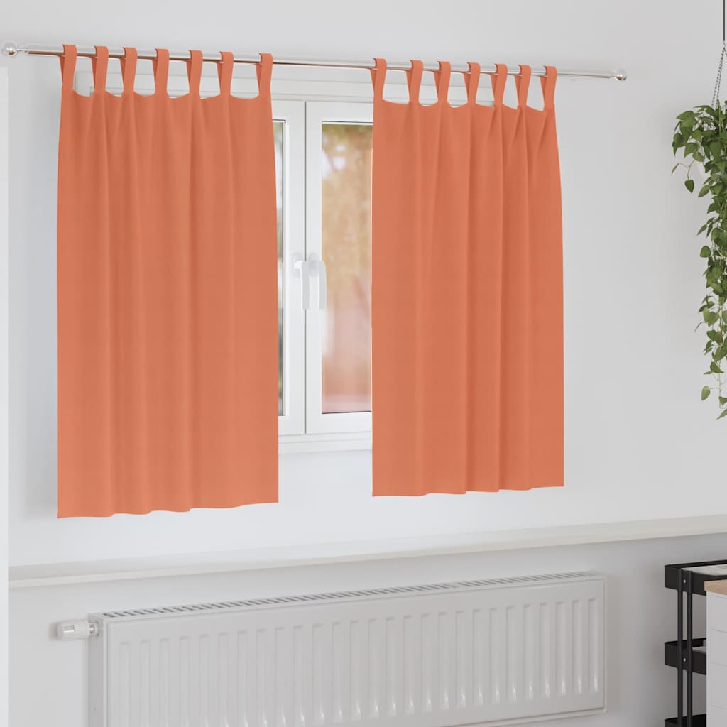 Zwart-out Gordijnen met Ringen 2 pcs Terracotta 140 x 140 cm is nu te koop bij PeponiXL, paradijselijk wonen!