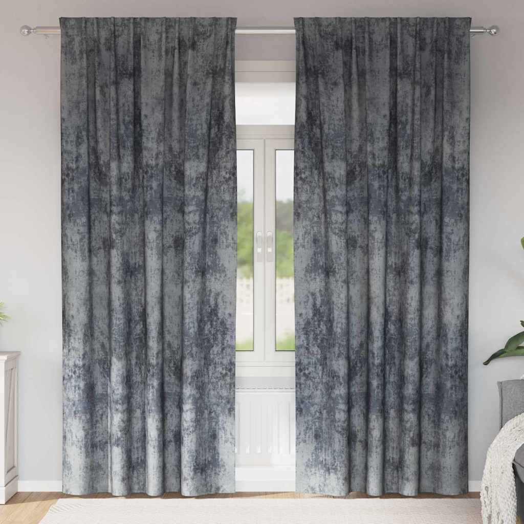 Velvet Gordijnen 2 pcs Zilvergrijs 260 x 140 cm Fluweel is nu te koop bij PeponiXL, paradijselijk wonen!