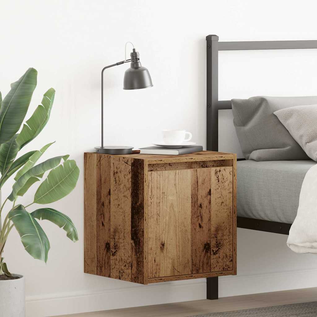 Nachtkastje wandgemonteerd 38x34x40 cm oud houtkleurig is nu te koop bij PeponiXL, paradijselijk wonen!