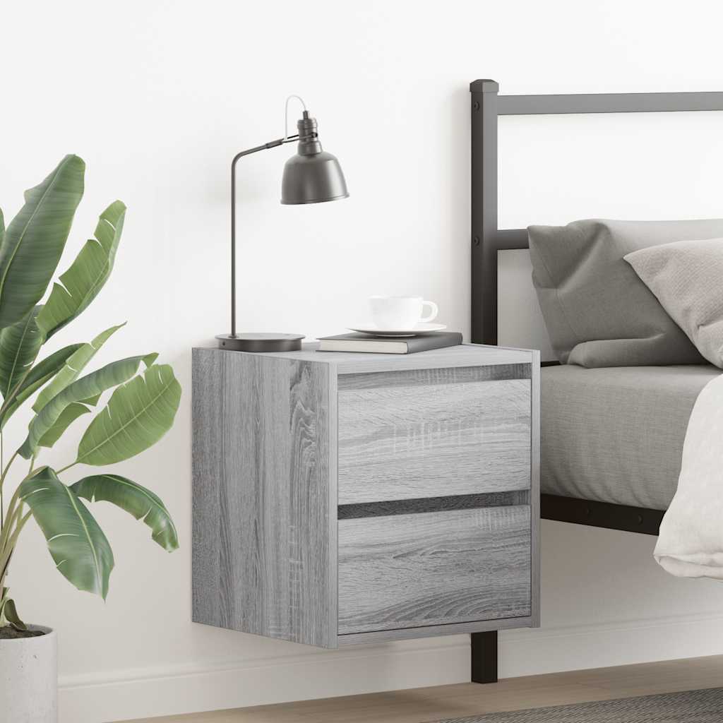 Nachtkastjes 2 st wandgemonteerd 38x34x40 cm grijs sonoma eiken is nu te koop bij PeponiXL, paradijselijk wonen!