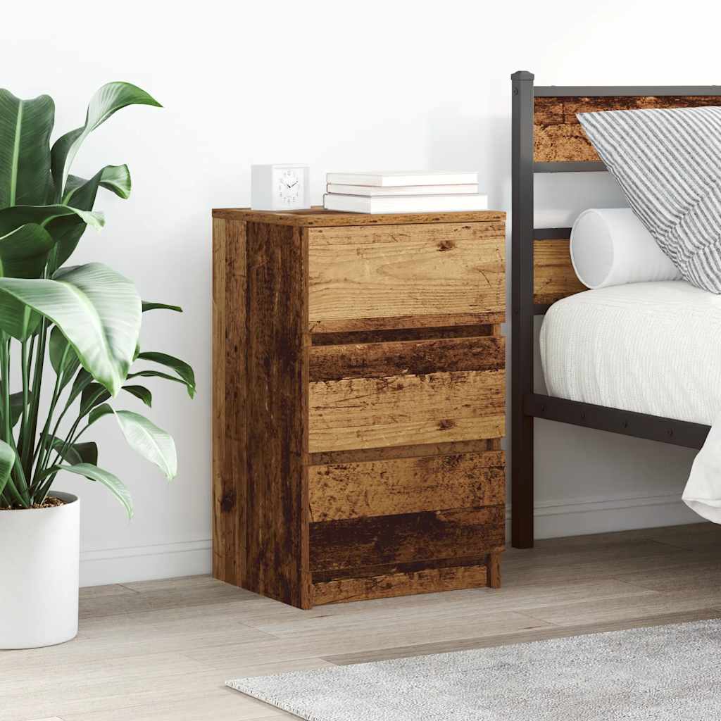 Nachtkastjes met 3 lades 2 st 39x35x65 cm oud hout is nu te koop bij PeponiXL, paradijselijk wonen!