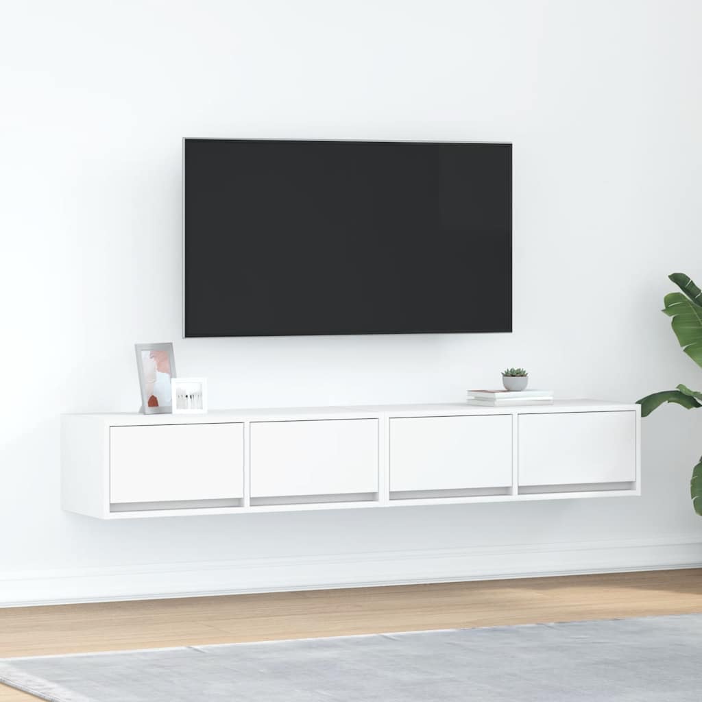 Tv-meubelen 2 st 80x31x25,5 cm bewerkt hout wit is nu te koop bij PeponiXL, paradijselijk wonen!