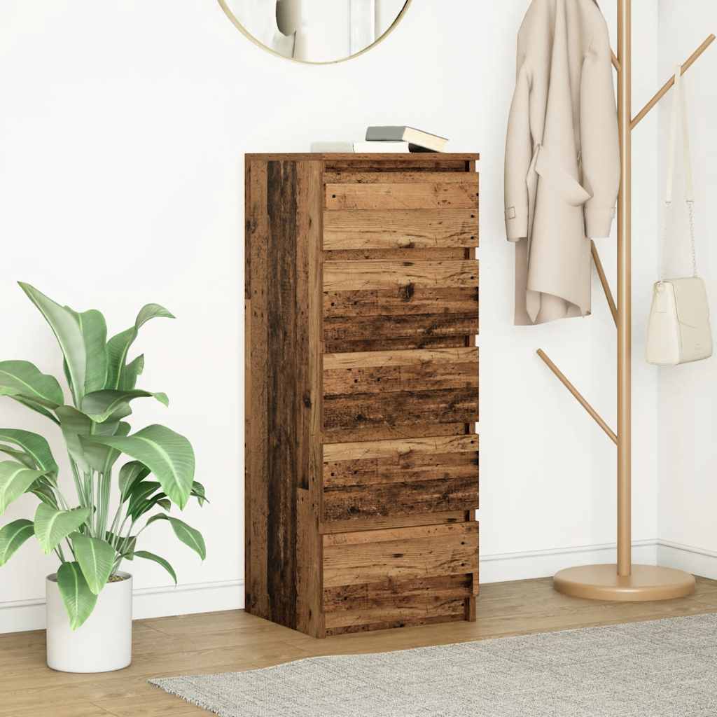 Dressoir met lades 37,5x35x99 cm bewerkt hout oud hout is nu te koop bij PeponiXL, paradijselijk wonen!