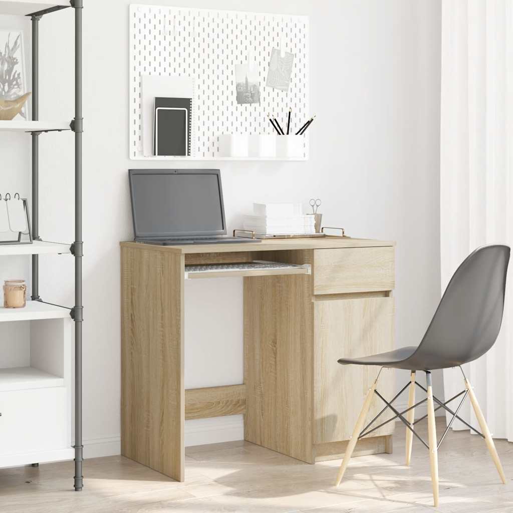 Bureau 86x49x76 cm spaanplaat sonoma eikenkleurig is nu te koop bij PeponiXL, paradijselijk wonen!