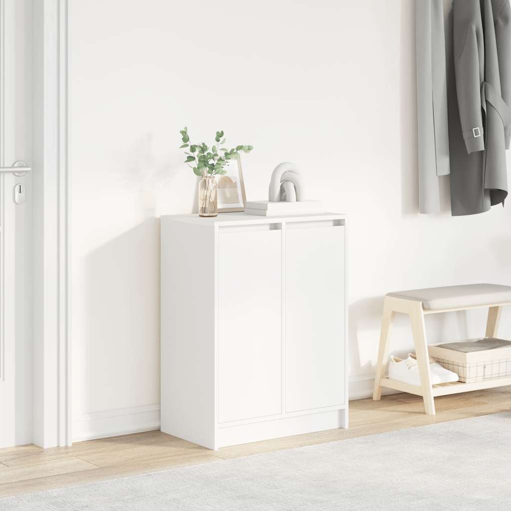 Schoenenkast 57x34x76 cm bewerkt hout wit is nu te koop bij PeponiXL, paradijselijk wonen!