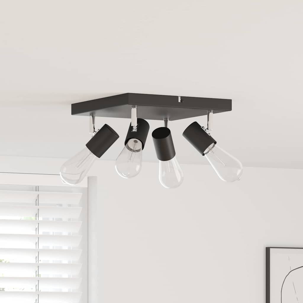 Plafondspot met schijnwerpers Zwart 26,5 x 26 x 11,5 cm Metaal is nu te koop bij PeponiXL, paradijselijk wonen!