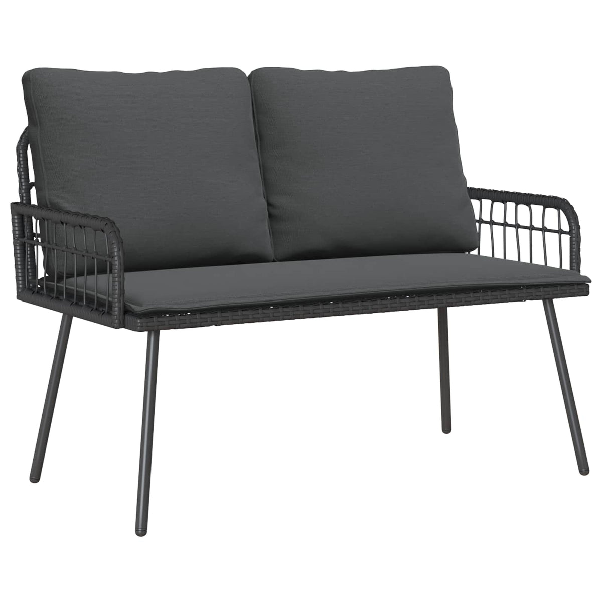 Tuinbank met kussen Antraciet 114 x 64 x 90cm Staal is nu te koop bij PeponiXL, paradijselijk wonen!