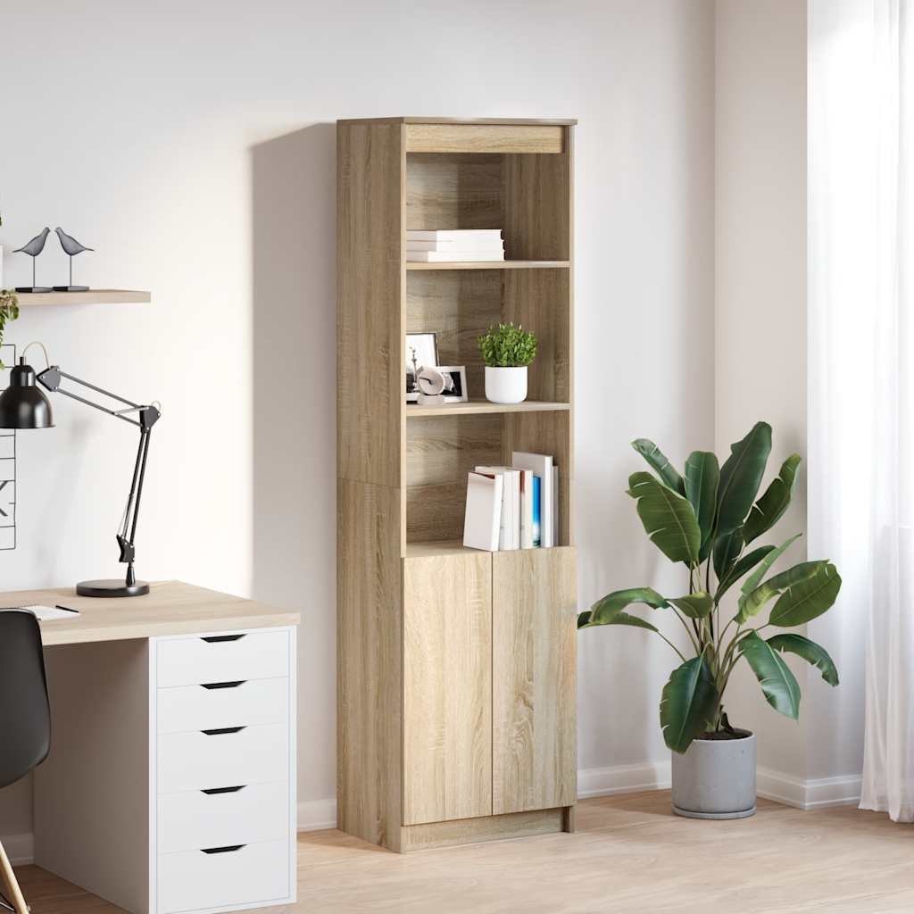 Highboard 50x35x180 cm spaanplaat sonoma eikenkleurig is nu te koop bij PeponiXL, paradijselijk wonen!