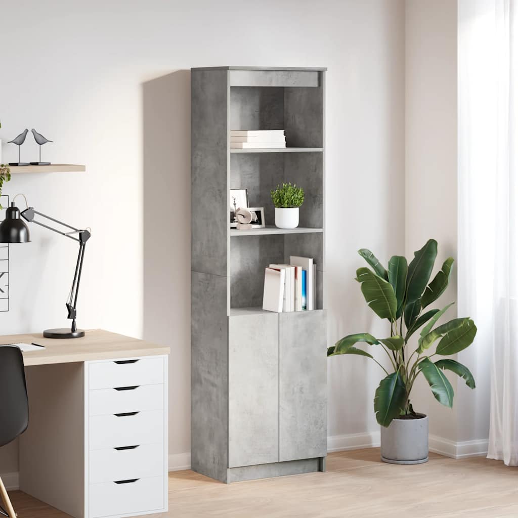 Highboard 50x35x180 cm spaanplaat betongrijs is nu te koop bij PeponiXL, paradijselijk wonen!