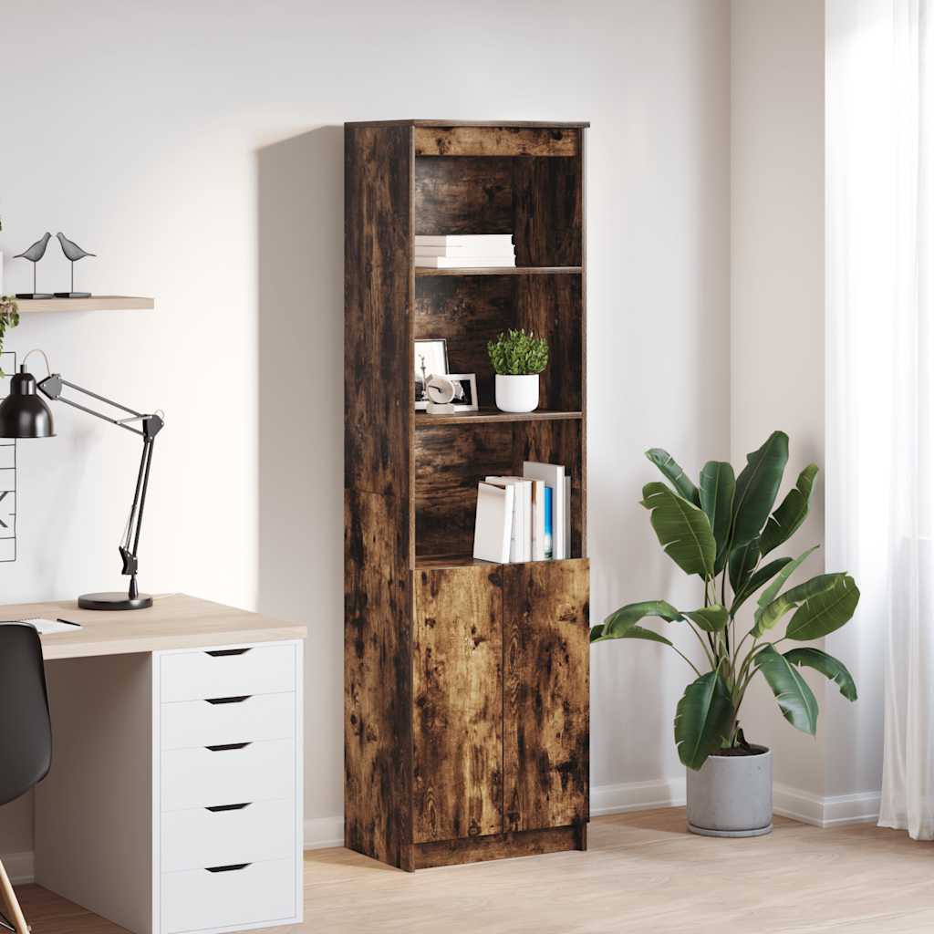Highboard 50x35x180 cm spaanplaat gerookt eikenkleurig is nu te koop bij PeponiXL, paradijselijk wonen!