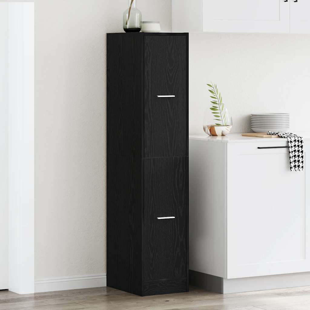 Apothekerskast Zwart Eiken 30x41x144,5 cm Bewerkt Hout is nu te koop bij PeponiXL, paradijselijk wonen!