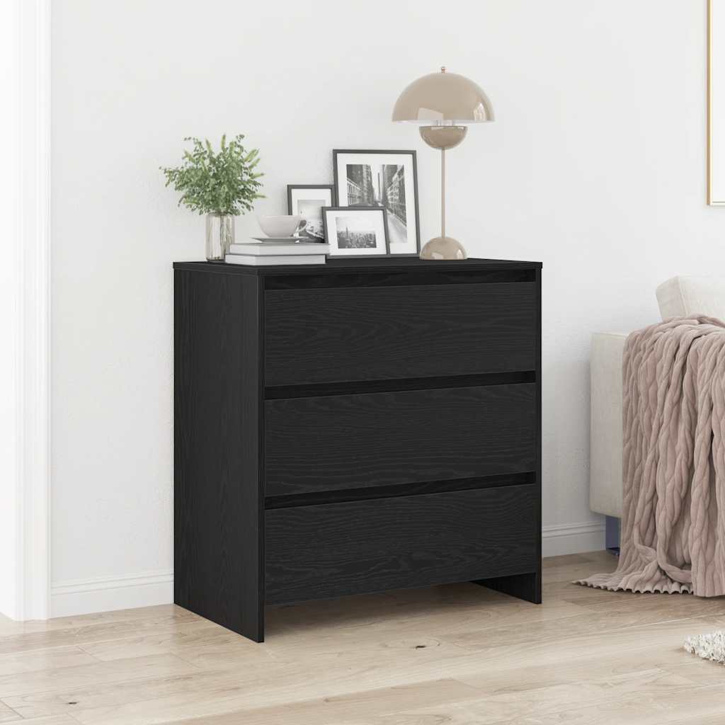 Dressoir 70x41x75 cm bewerkt hout zwart eikenkleur is nu te koop bij PeponiXL, paradijselijk wonen!