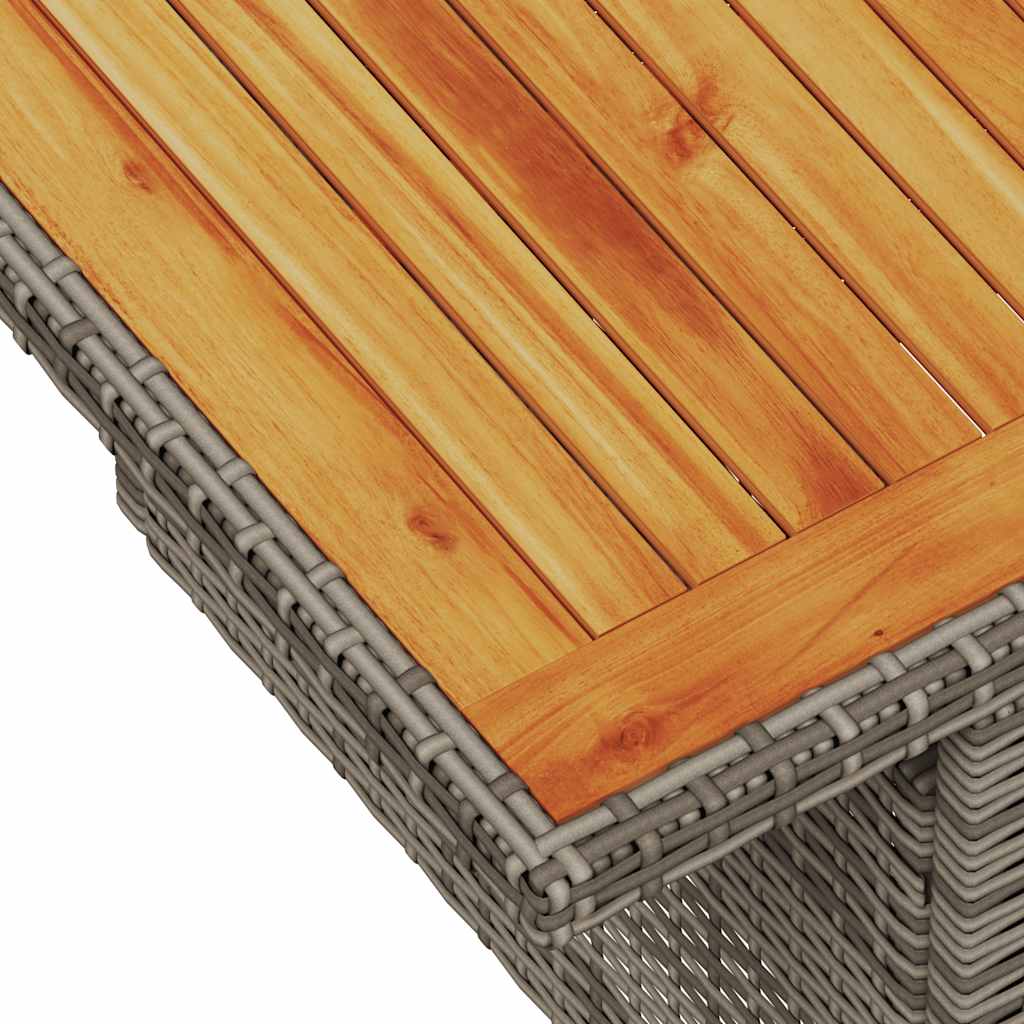 7-delige Loungeset met kussens poly rattan acacia grijs is nu te koop bij PeponiXL, paradijselijk wonen!