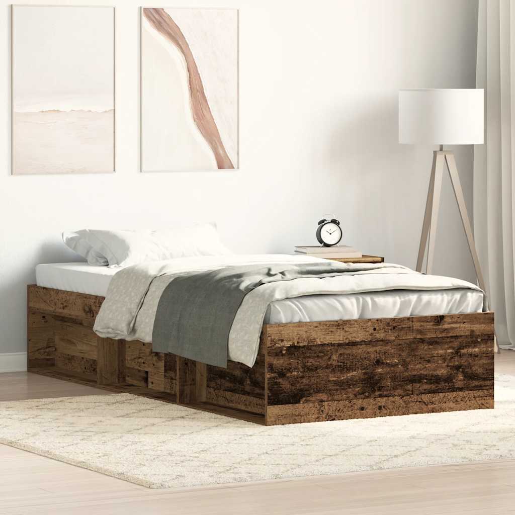 Bedframe zonder matras bewerkt 90x190 cm bewerkt hout oud is nu te koop bij PeponiXL, paradijselijk wonen!