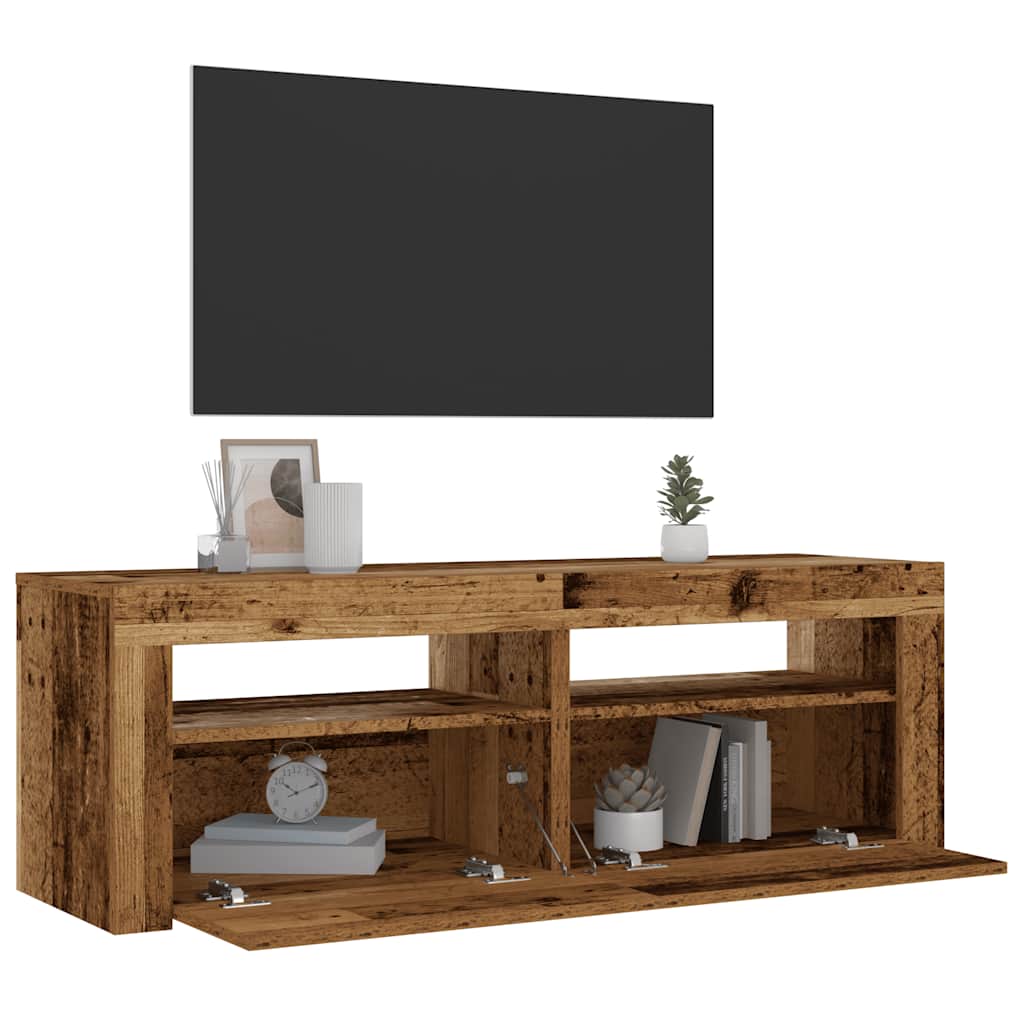 Nachtkastjes 2 st met LED's 60x35x40 cm oud houtkleurig is nu te koop bij PeponiXL, paradijselijk wonen!