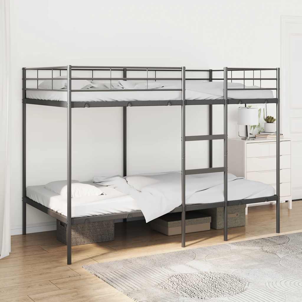 Stapelbed zonder matras 100x200 cm staal zwart is nu te koop bij PeponiXL, paradijselijk wonen!