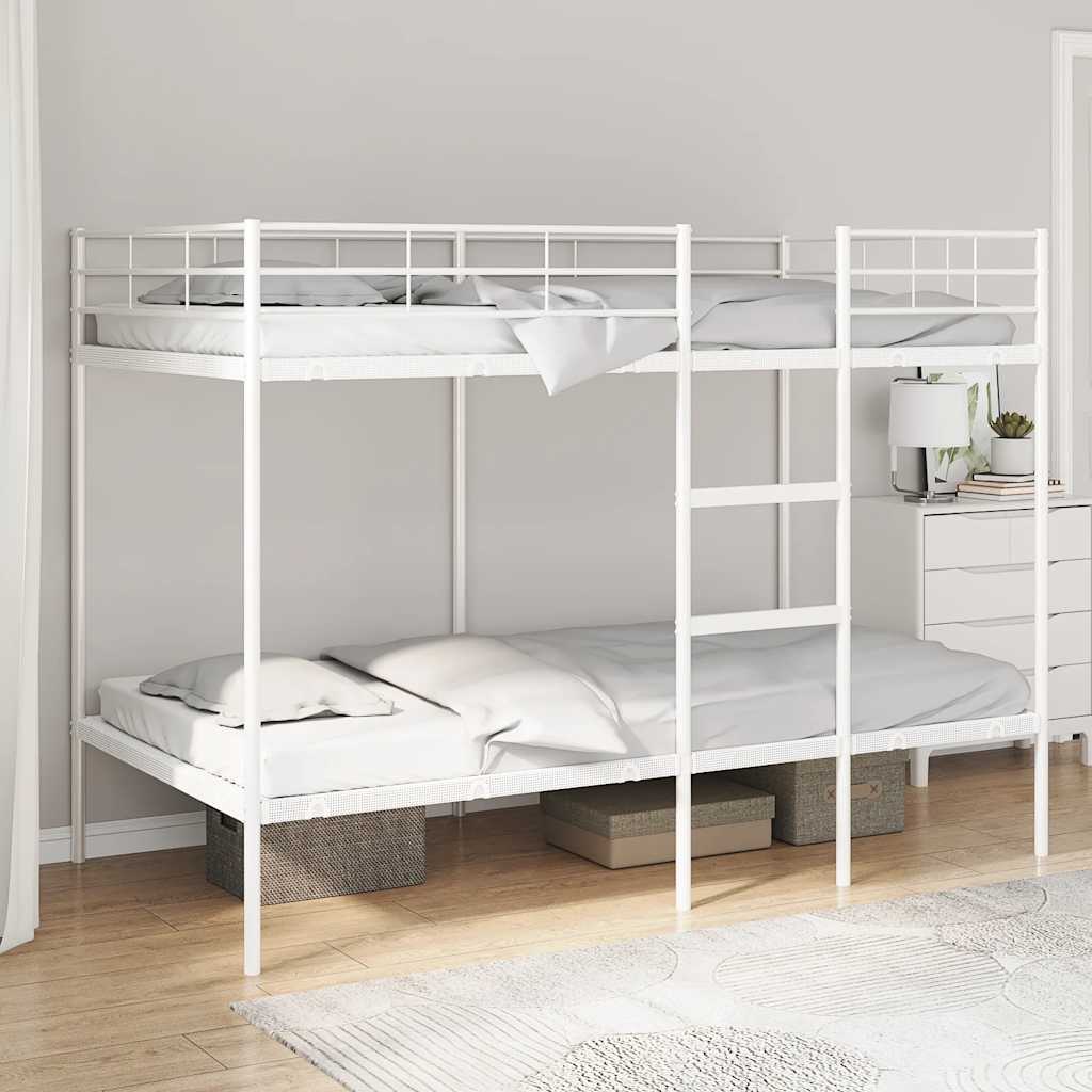 Stapelbed zonder matras 100x200 cm staal wit is nu te koop bij PeponiXL, paradijselijk wonen!