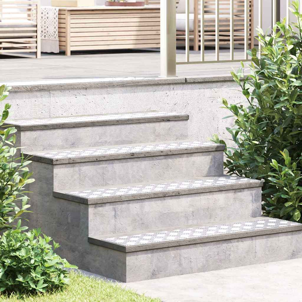 Trap Tread Rechthoekig 4 pcs Zilver 100 x 20 cm Aluminium is nu te koop bij PeponiXL, paradijselijk wonen!