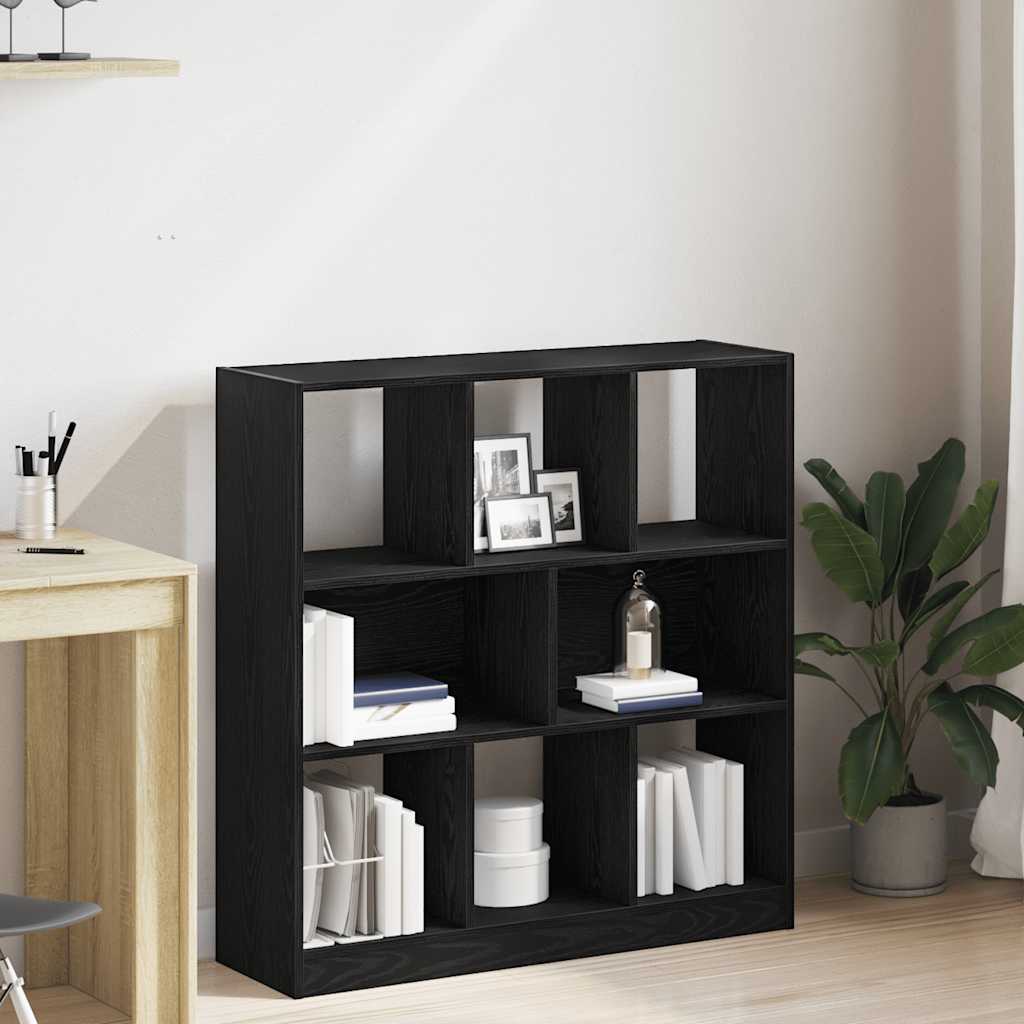 Boekenkast 97,5x29,5x100 cm spaanplaat zwart eikenkleurig is nu te koop bij PeponiXL, paradijselijk wonen!