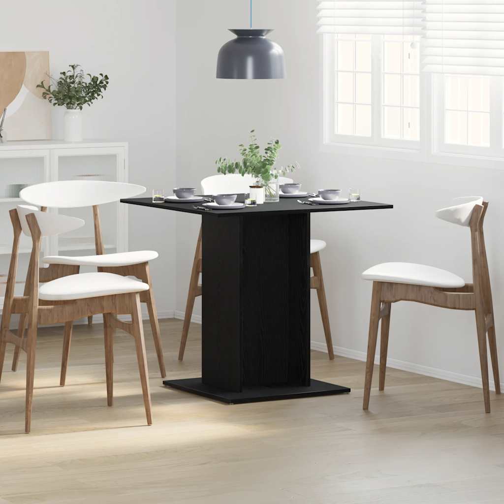 Eettafel Zwart Eiken 80x80x75 cm Bewerkt Hout is nu te koop bij PeponiXL, paradijselijk wonen!