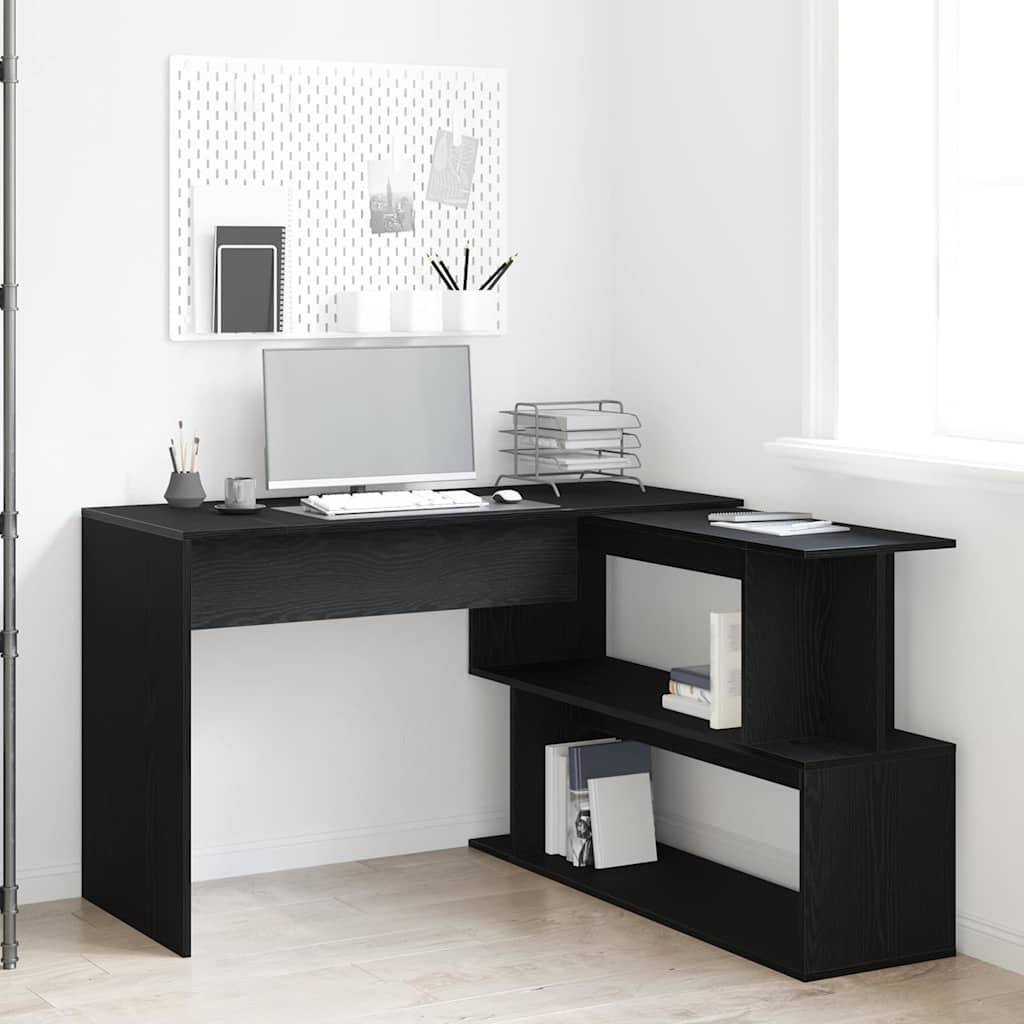 Bureau Zwart Eiken 200 x 50 x 76 cm Bewerkt hout is nu te koop bij PeponiXL, paradijselijk wonen!