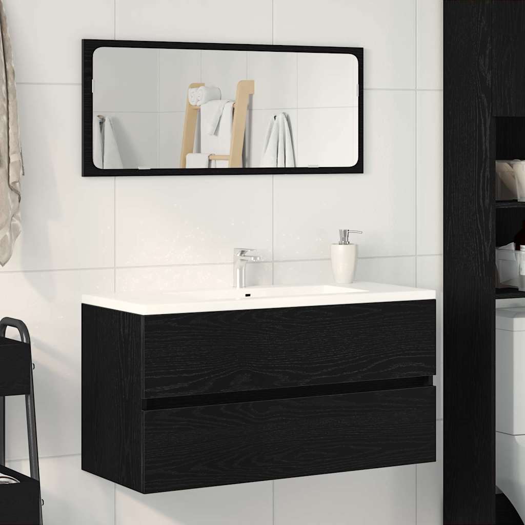 Badkamertenk te kast Zwart Eiken 90 x 38,5 x 45 cm Bewerkt hout is nu te koop bij PeponiXL, paradijselijk wonen!