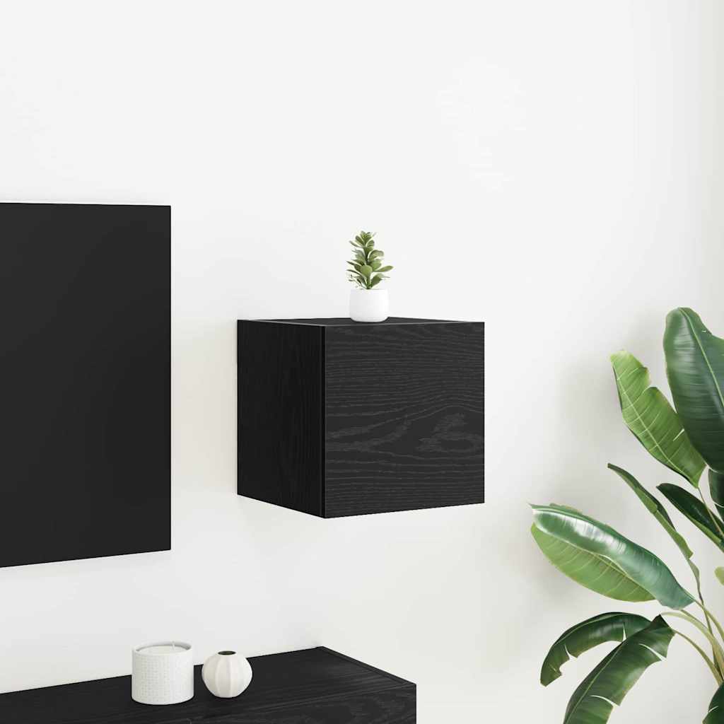 Wandgemonteerde TV-kast Zwart eiken 30,5 x 30 x 30 cm is nu te koop bij PeponiXL, paradijselijk wonen!