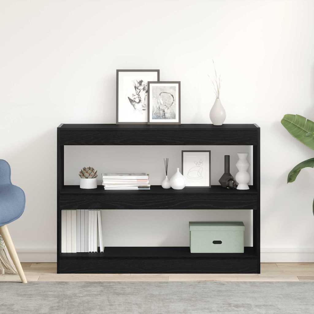 Boekenkast Zwart Eiken 100 x 30 x 72 cm Bewerkt hout is nu te koop bij PeponiXL, paradijselijk wonen!