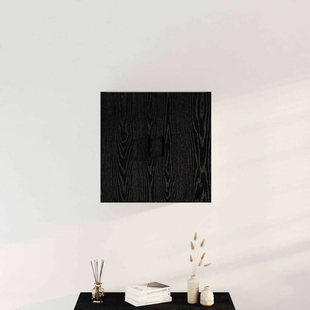 Wandkast Zwart Eiken 60 x 31 x 60 cm Bewerkt hout is nu te koop bij PeponiXL, paradijselijk wonen!