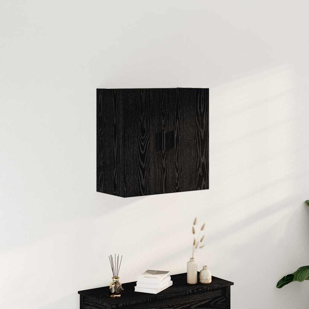Wandkast Zwart Eiken 60 x 31 x 60 cm Bewerkt hout is nu te koop bij PeponiXL, paradijselijk wonen!