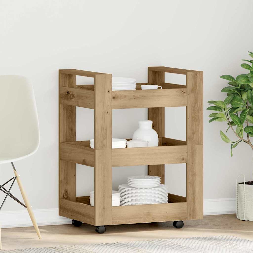 Keuken Trolley Artisan Eiken 60 x 45 x 80 cm Bewerkt hout is nu te koop bij PeponiXL, paradijselijk wonen!