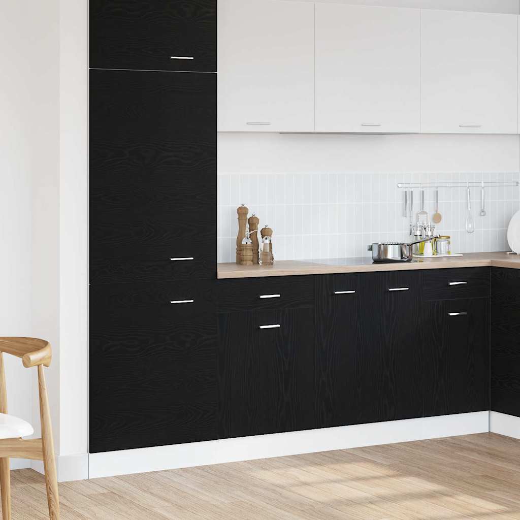 Hangkast met lade Zwart Eiken 50 x 46 x 81,5 cm Bewerkt hout is nu te koop bij PeponiXL, paradijselijk wonen!