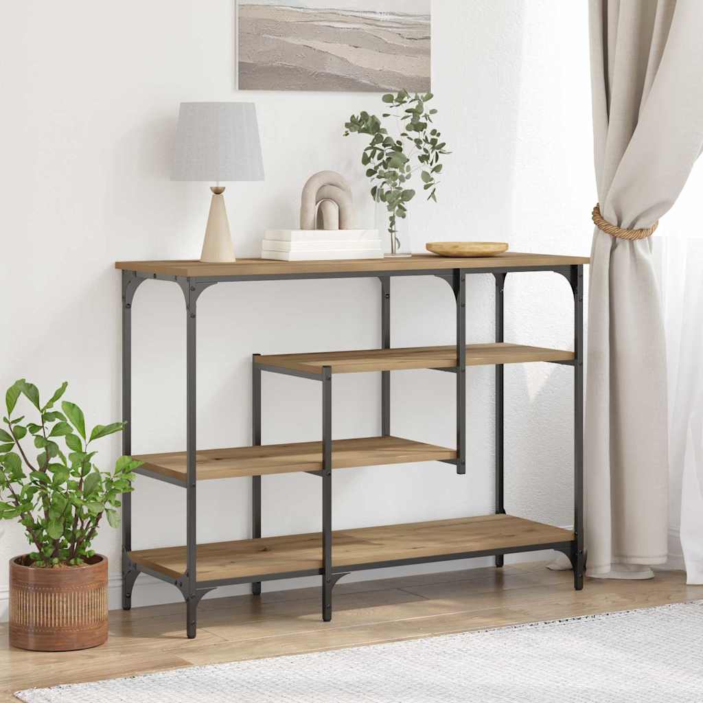 Console Tafel artisanaal eikenkleurig 100 x 35 x 75 cm is nu te koop bij PeponiXL, paradijselijk wonen!