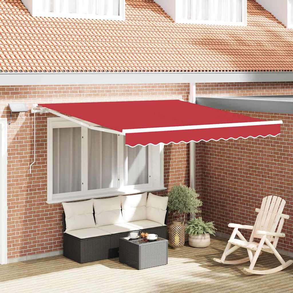 Inklapbaar Zonnescherm Rood 300 x 250 cm Stof en Staal is nu te koop bij PeponiXL, paradijselijk wonen!