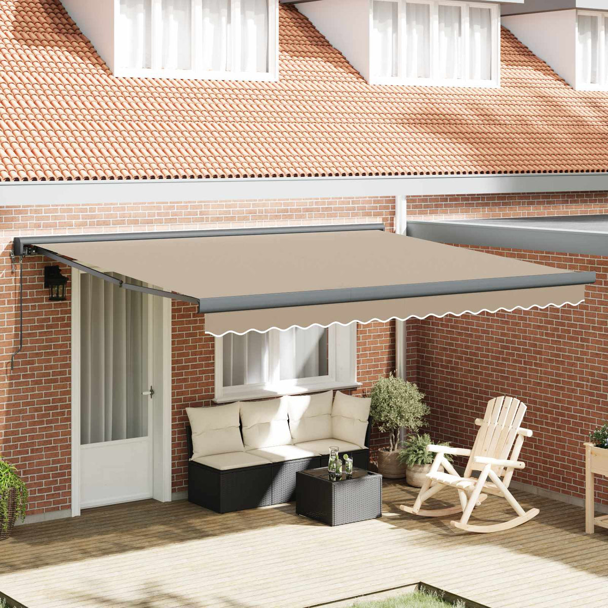 Markies Beige 400 × 300 cm Polyester en Aluminium is nu te koop bij PeponiXL, paradijselijk wonen!