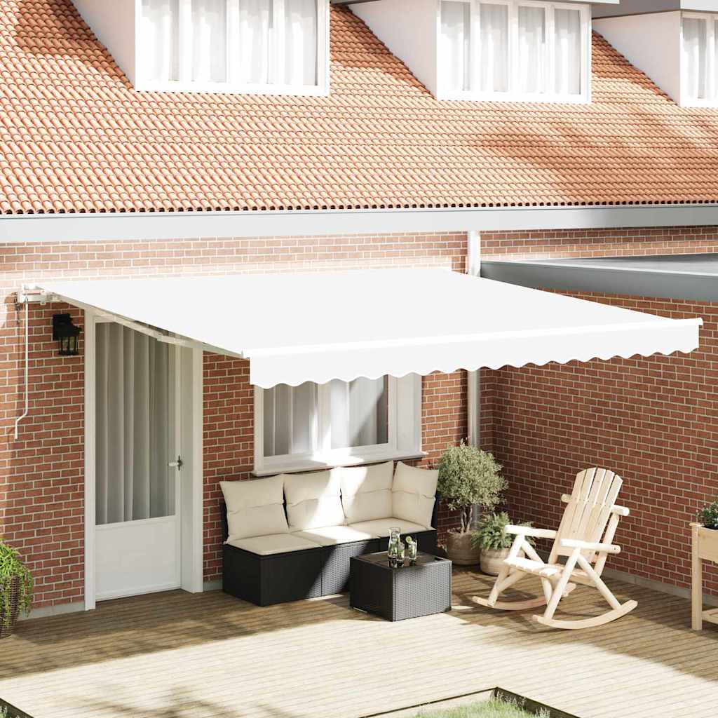 Elektrisch Uittrekbaar Zonnescherm Wit 400 × 350 cm is nu te koop bij PeponiXL, paradijselijk wonen!