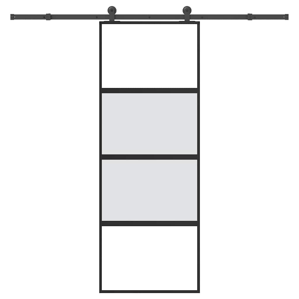 Schuifdeur met beslag 76x205 cm gehard glas en aluminium is nu te koop bij PeponiXL, paradijselijk wonen!