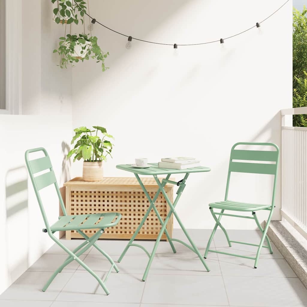 Bistroset 3 pcs Groen Staal is nu te koop bij PeponiXL, paradijselijk wonen!