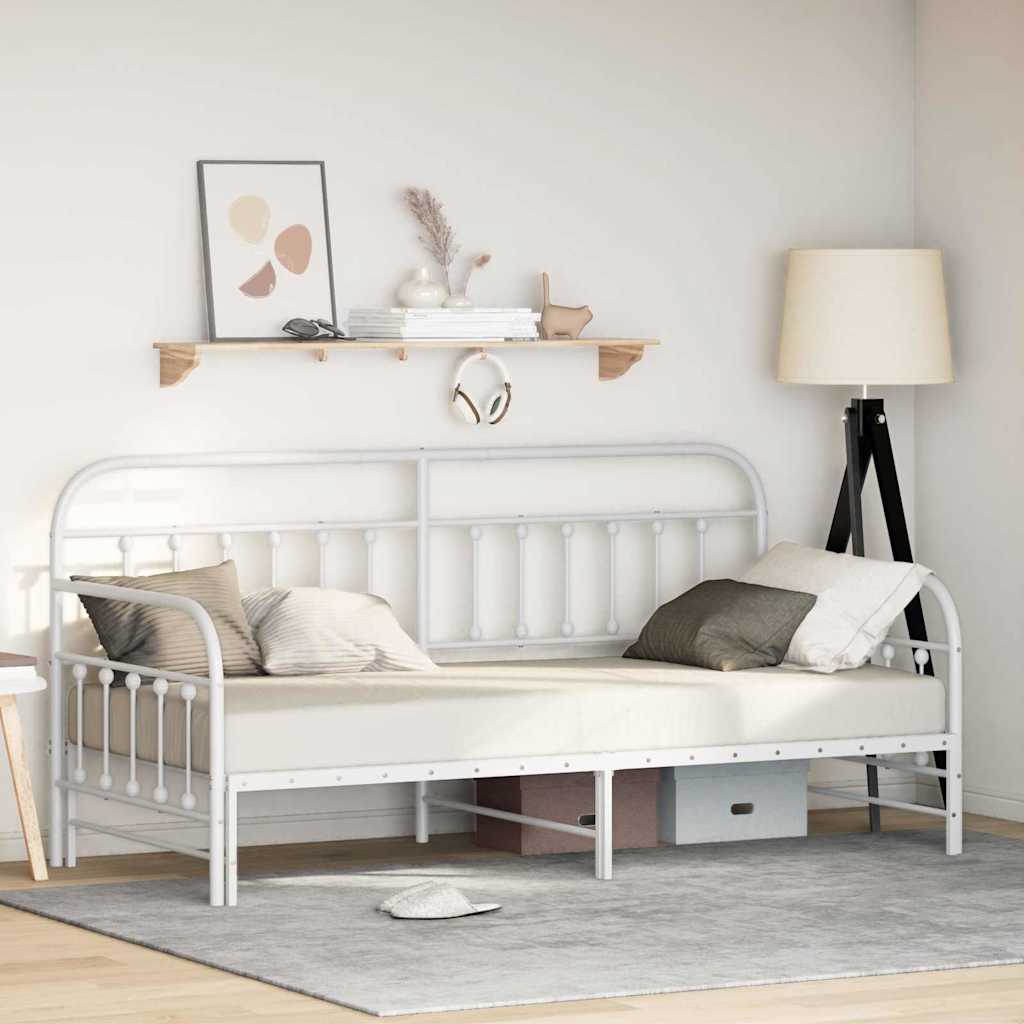 Bedframe voor een daybed Wit 90 x 190 cm Gepoedercoat staal is nu te koop bij PeponiXL, paradijselijk wonen!