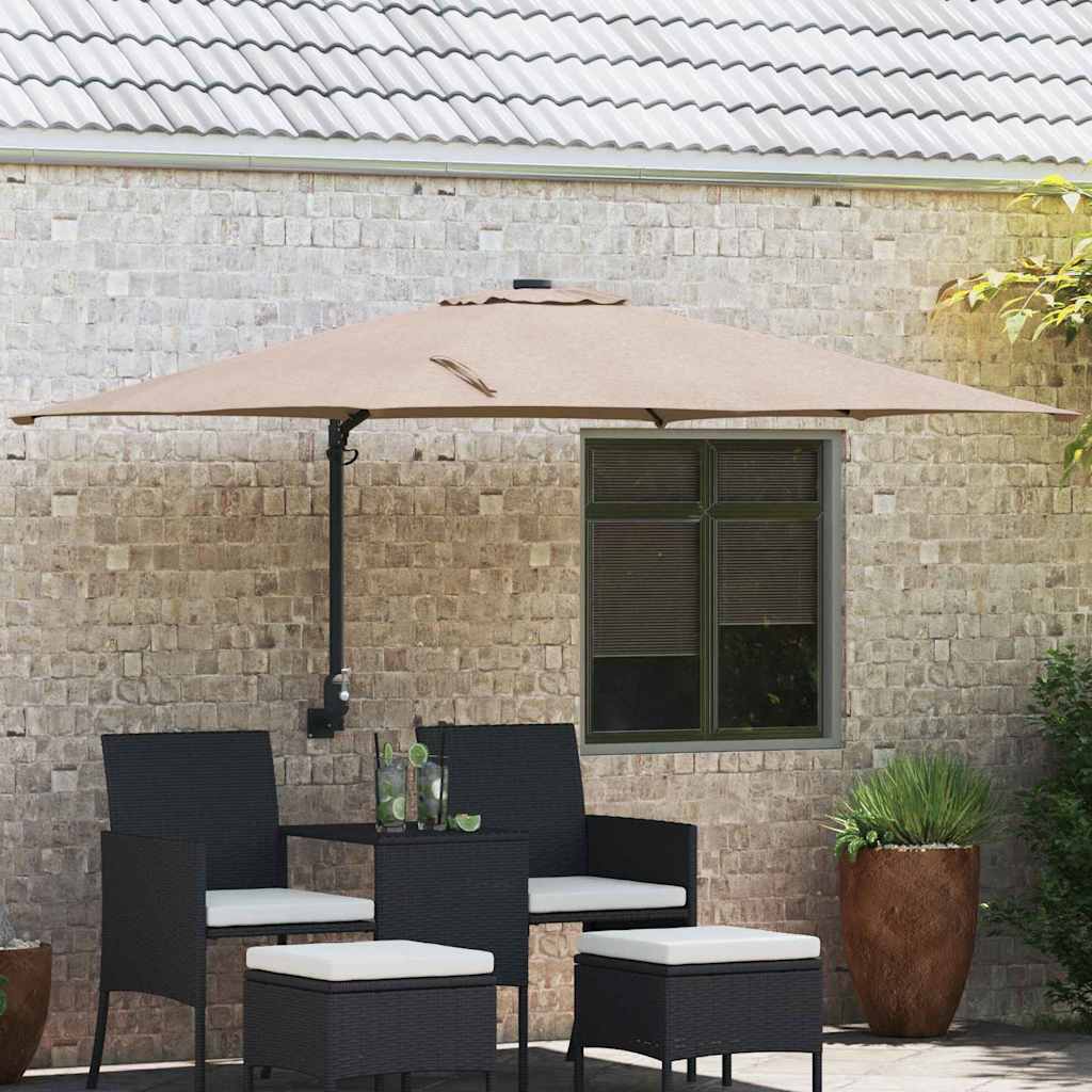 Tuinparasol Taupe 248,5 x 247,5 x 160 cm Polyester en staal is nu te koop bij PeponiXL, paradijselijk wonen!