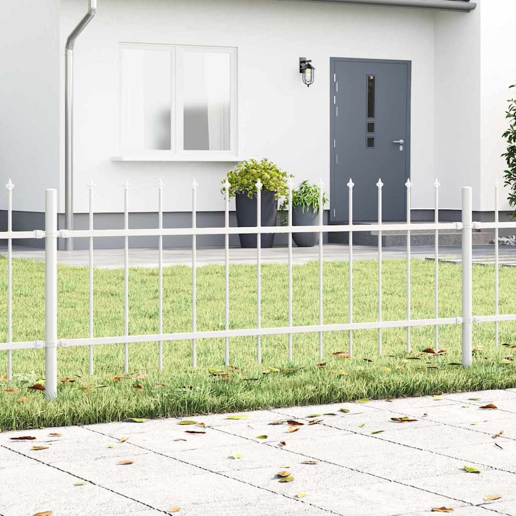Tuinhek 9 pcs Wit 15,3 x 0,6 m Poedercoating staal is nu te koop bij PeponiXL, paradijselijk wonen!