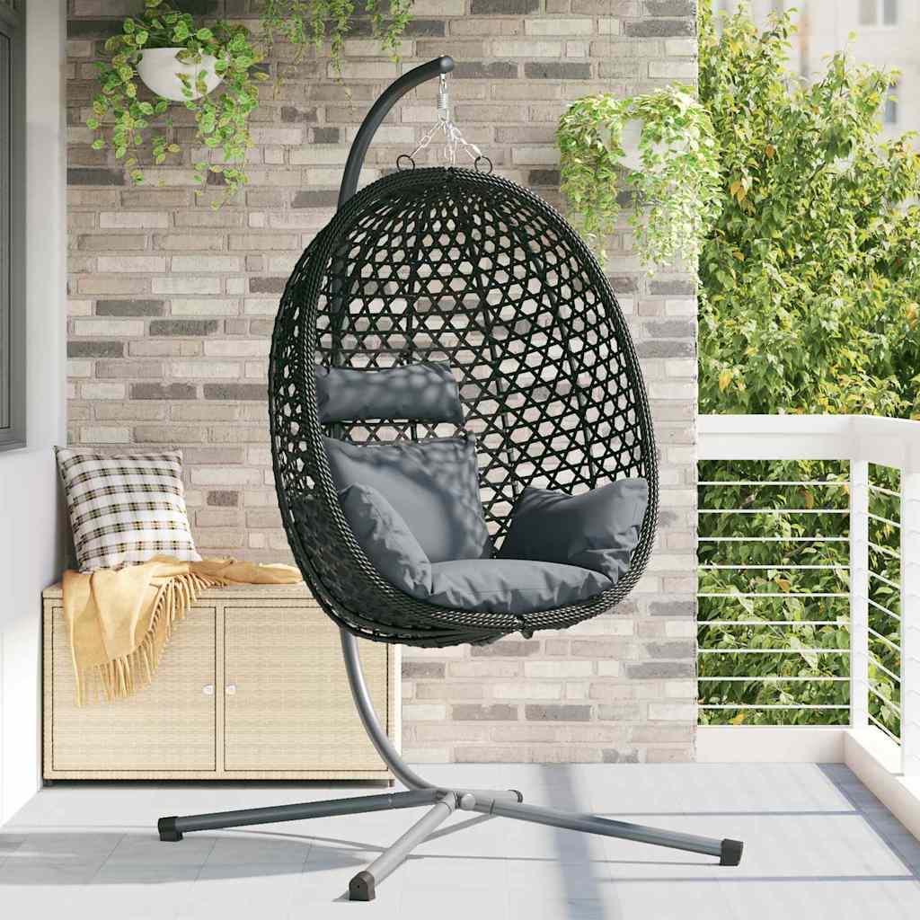 Hangende ei-stoel Antraciet en zwart 104 x 100 x 191 cm is nu te koop bij PeponiXL, paradijselijk wonen!